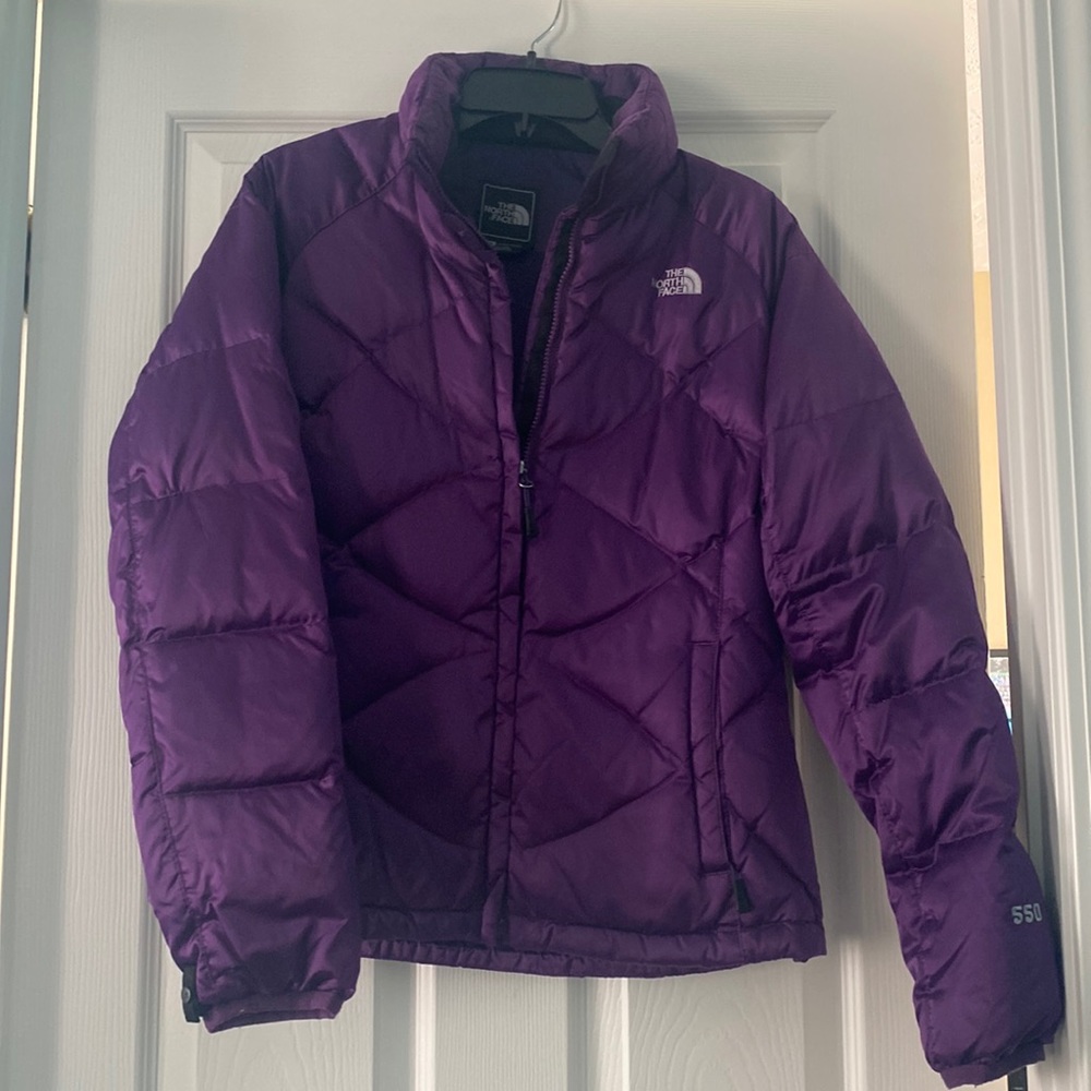 The North Face Women’s Diamond Quilted Puffer Ski Jacket Coat Purple